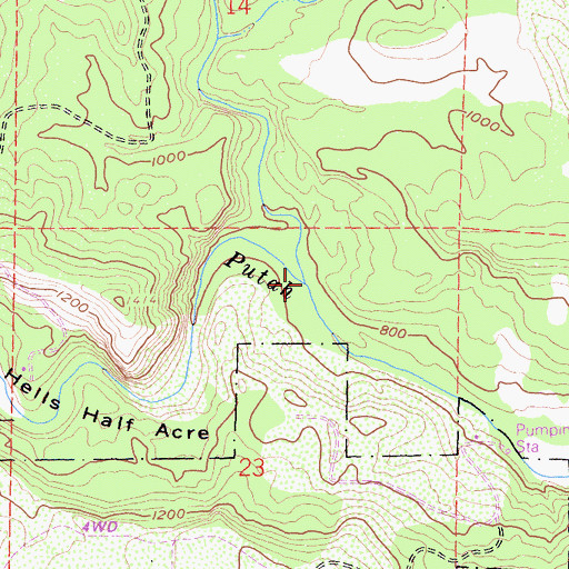 Topographic Map of Soda Creek, CA