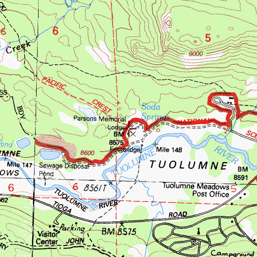 Topographic Map of Soda Springs, CA