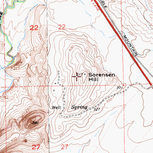 Topographic Map of Sorensen Hill, CA