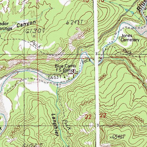 Topographic Map of Blue Camp Administrative Site, AZ