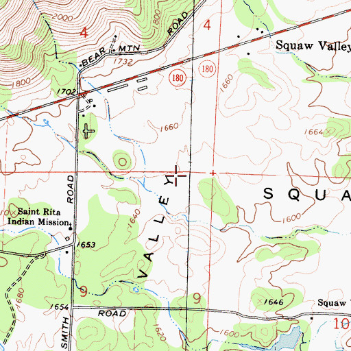 Topographic Map of Squaw Valley, CA