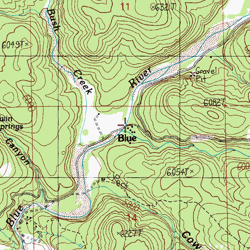 Topographic Map of Blue Post Office, AZ