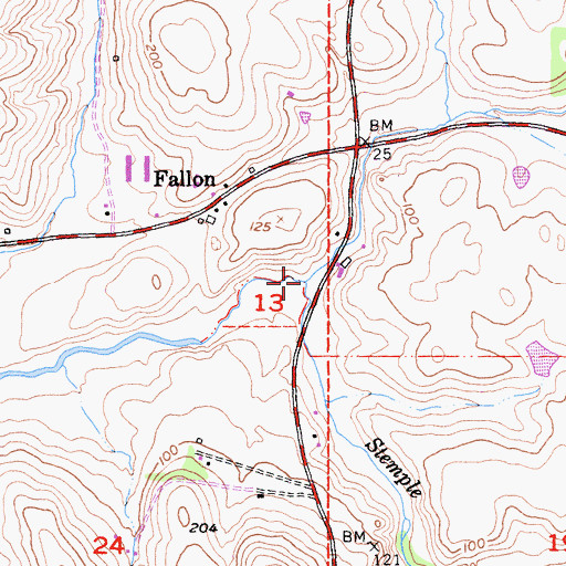 Topographic Map of Stemple Creek, CA