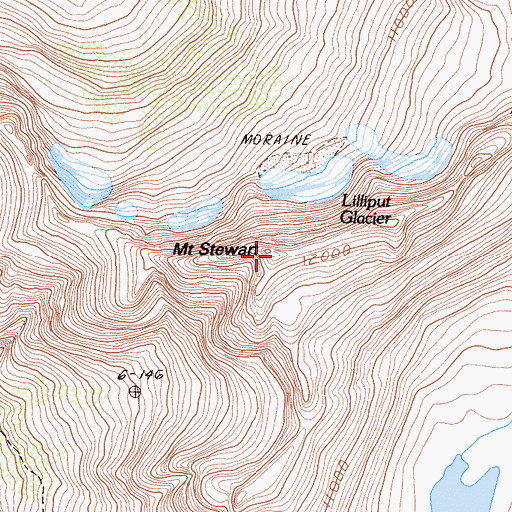 Topographic Map of Mount Stewart, CA