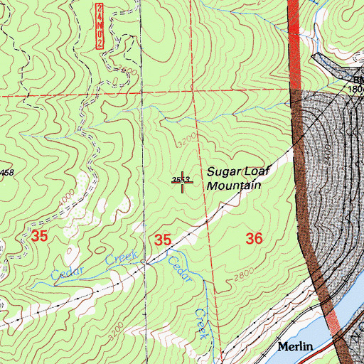 Topographic Map of Sugar Loaf Mountain, CA