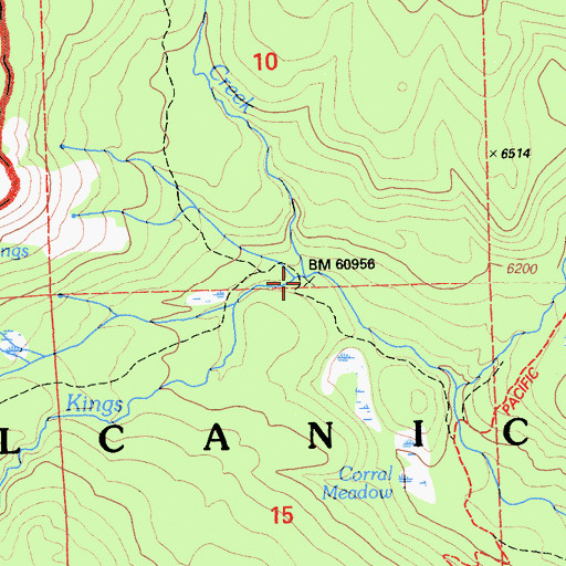 Topographic Map of Summit Creek, CA