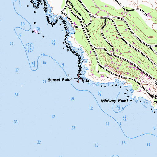Topographic Map of Sunset Point, CA