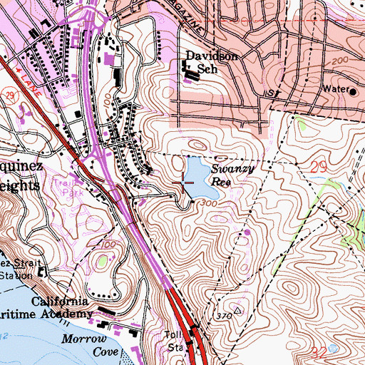 Topographic Map of Swanzy Reservoir, CA