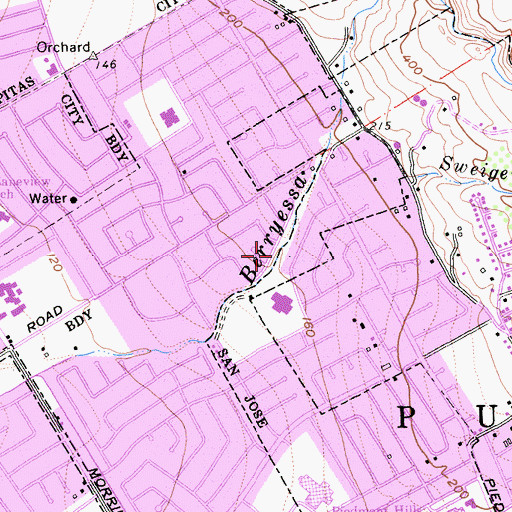 Topographic Map of Sweigert Creek, CA