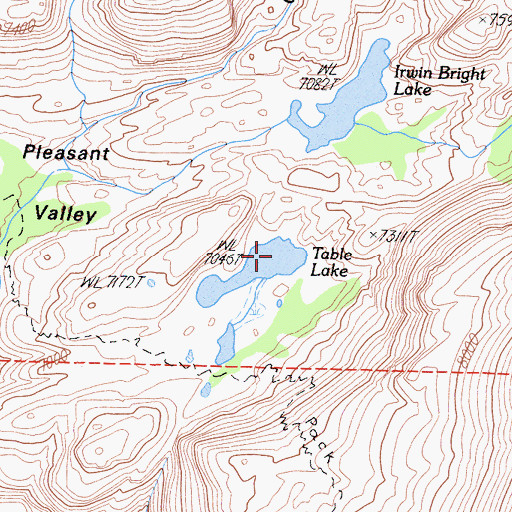 Topographic Map of Table Lake, CA