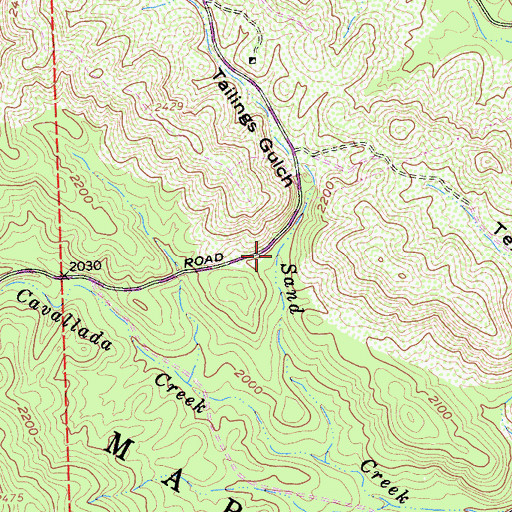 Topographic Map of Tailings Gulch, CA