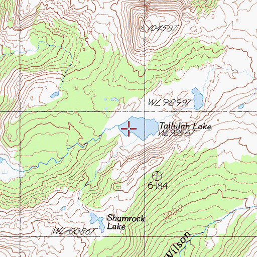 Topographic Map of Tallulah Lake, CA