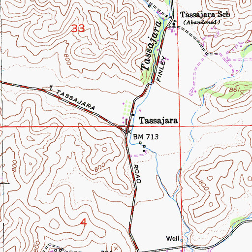 Topographic Map of Tassajara, CA