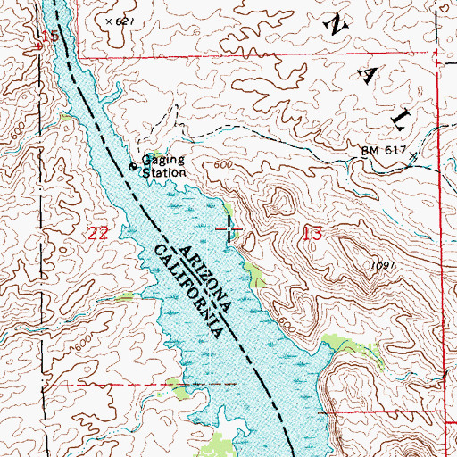 Topographic Map of Havasu National Wildlife Refuge, AZ