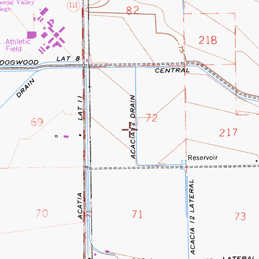 Topographic Map of Acacia Twelve Lateral, CA
