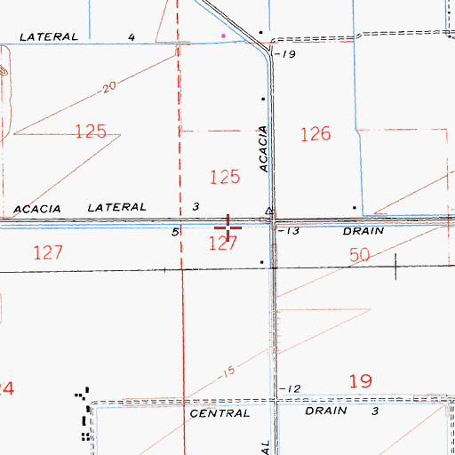 Topographic Map of Acacia Five Drain, CA