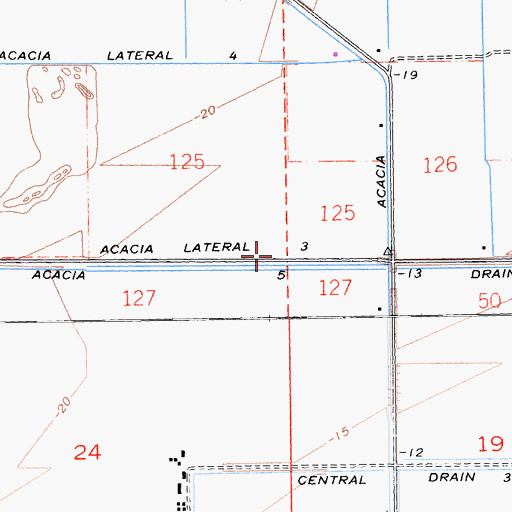 Topographic Map of Acacia Lateral Three, CA