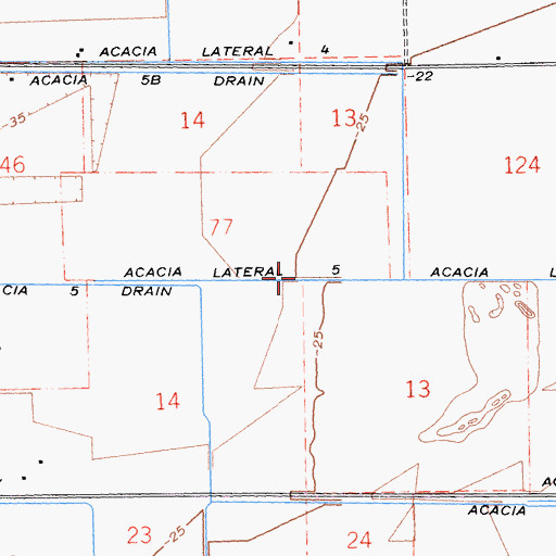 Topographic Map of Acacia Lateral Five, CA