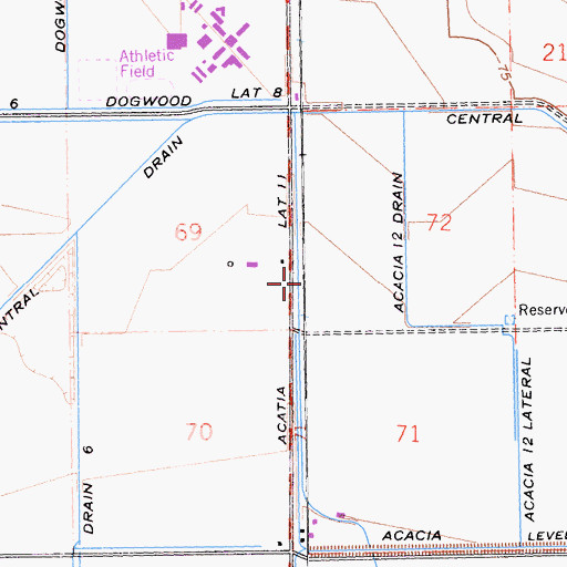 Topographic Map of Acatia Lateral Eleven, CA