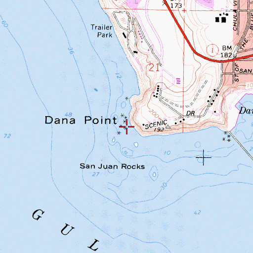 Topographic Map of Dana Point, CA