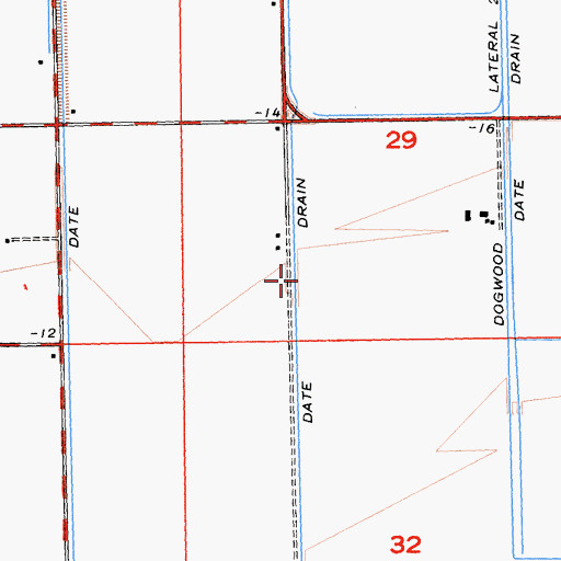 Topographic Map of Date Drain Three-A, CA