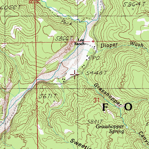Topographic Map of Grasshopper Canyon, AZ