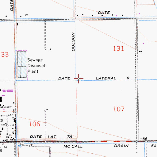 Topographic Map of Date Lateral Eight, CA