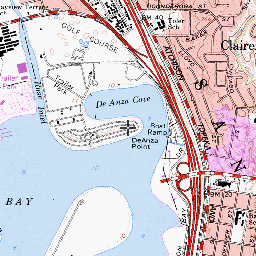 Topographic Map of Point De Anza, CA