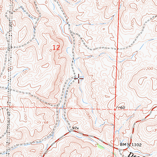 Topographic Map of Dead Ox Creek, CA