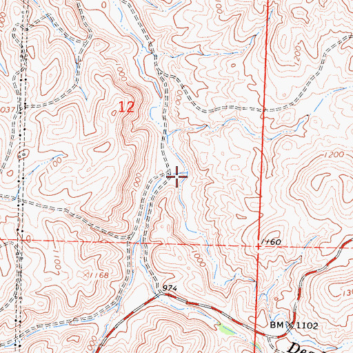 Topographic Map of Dead Ox Creek, CA