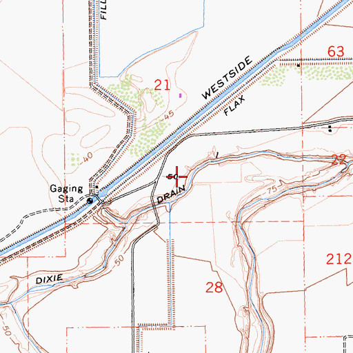 Topographic Map of Dixie Drain One, CA