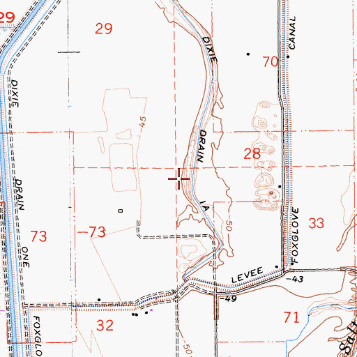 Topographic Map of Dixie Drain One-A, CA