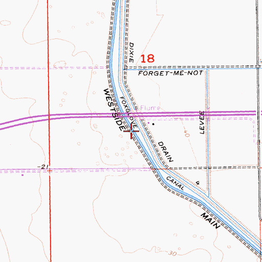Topographic Map of Dixie Drain Four, CA