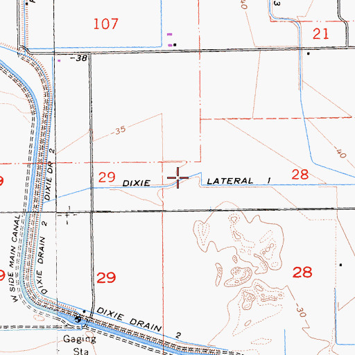 Topographic Map of Dixie Lateral One, CA