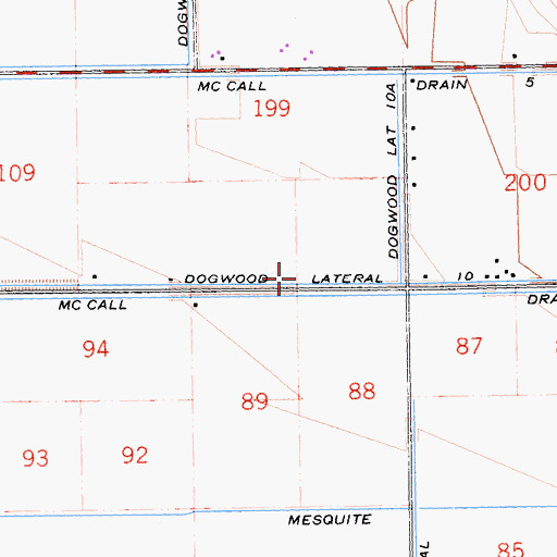 Topographic Map of Dogwood Lateral Ten, CA