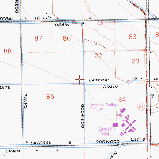 Topographic Map of Dogwood Lateral Six, CA