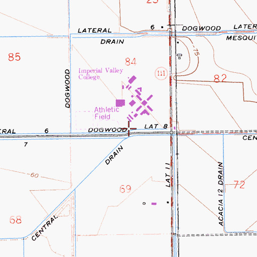 Topographic Map of Dogwood Lateral Eight, CA