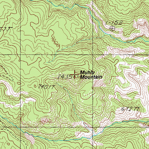 Topographic Map of Muhly Mountain, AZ