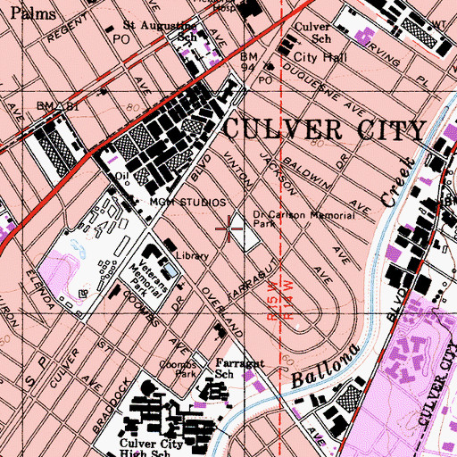 Topographic Map of Doctor Carlson Memorial Park, CA