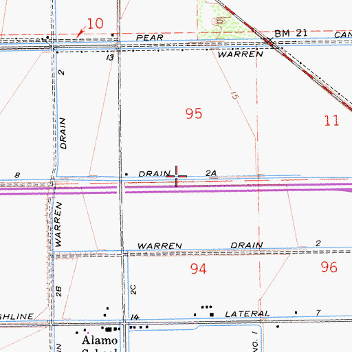 Topographic Map of Drain Two A, CA