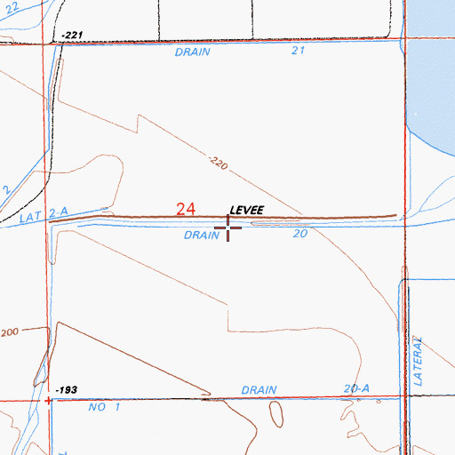 Topographic Map of Drain Twenty, CA