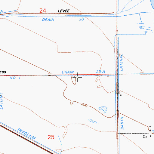 Topographic Map of Drain Twenty-A, CA