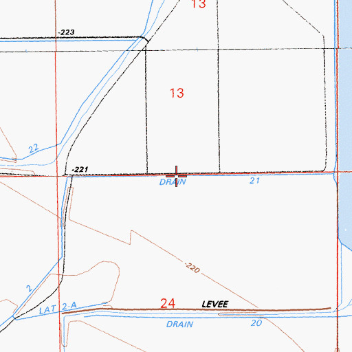 Topographic Map of Drain Twenty-One, CA
