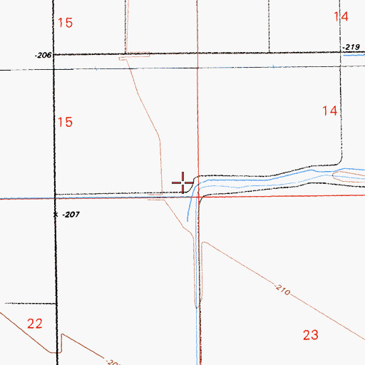 Topographic Map of Drain Twenty-Two, CA