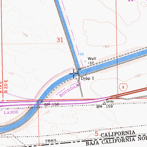 Topographic Map of Drop One, CA