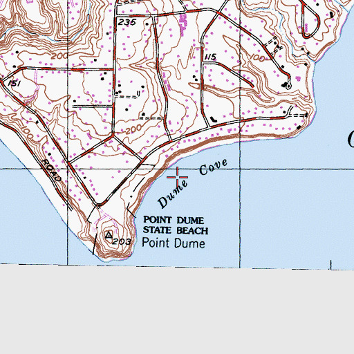 Topographic Map of Dume Cove, CA