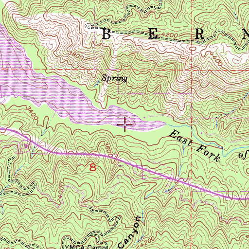 Topographic Map of East Fork West Fork Mojave River, CA