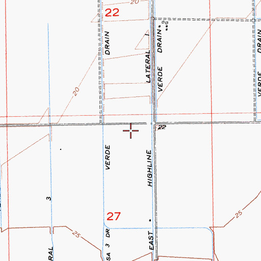 Topographic Map of East Highline Lateral One, CA