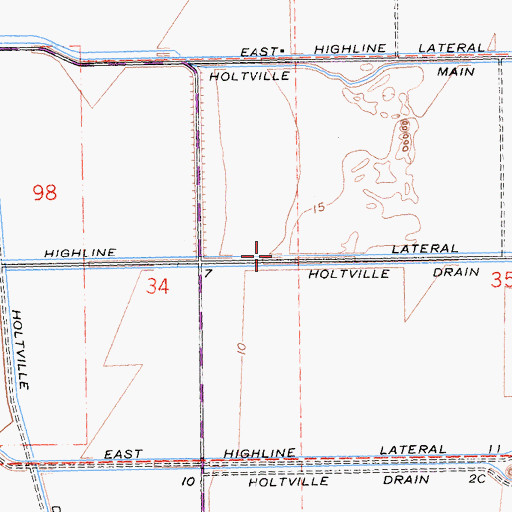Topographic Map of East Highline Lateral Twelve, CA