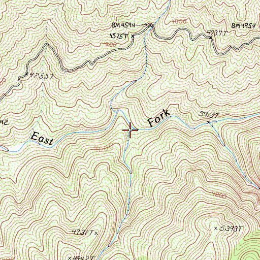 Topographic Map of Eden Creek, CA